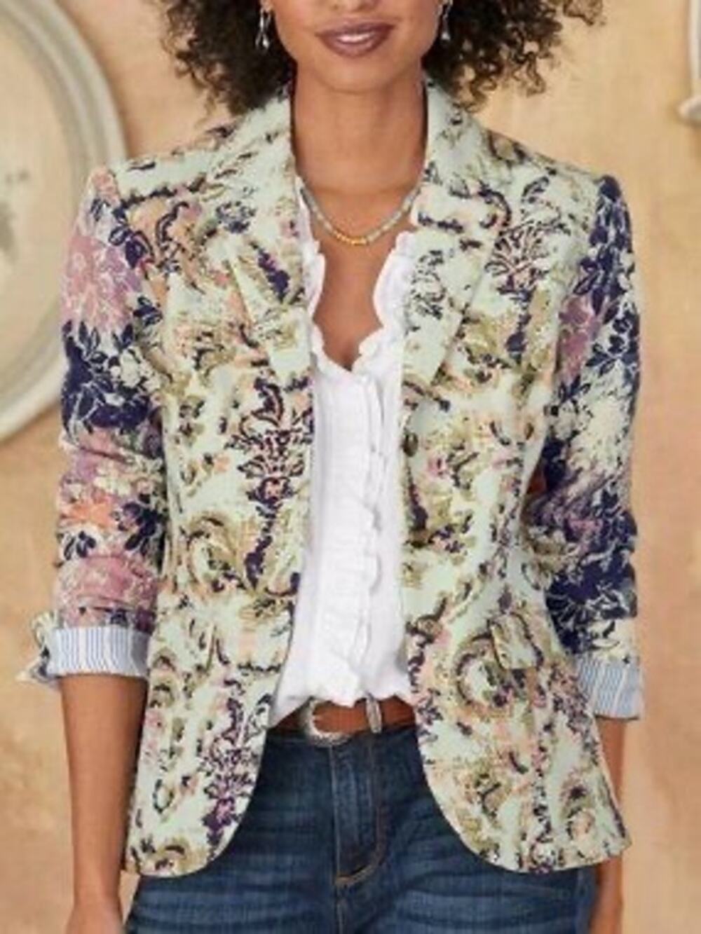 Sundance Paisley Tapestry Blazer Women’s Multicolor Jacket XL Maximalist Artwear